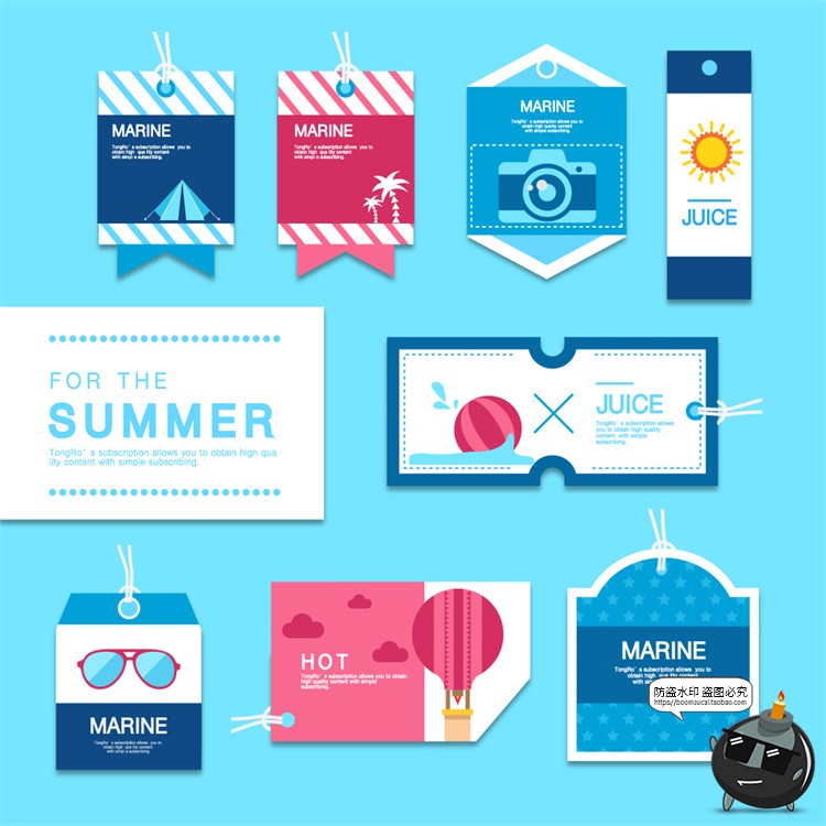 图片[1]-商品标签吊牌电商挂牌海报装饰元素图案排版AI矢量PSD模板PS素材-设计猿