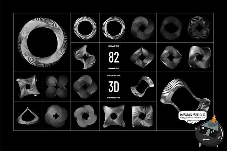 图片[3]-未来科幻抽象艺术3D立体镀铬金属不规则几何图形装饰PNG免抠素材-设计猿