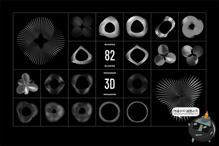 图片[4]-未来科幻抽象艺术3D立体镀铬金属不规则几何图形装饰PNG免抠素材-设计猿