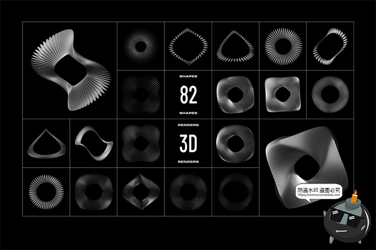图片[5]-未来科幻抽象艺术3D立体镀铬金属不规则几何图形装饰PNG免抠素材-设计猿