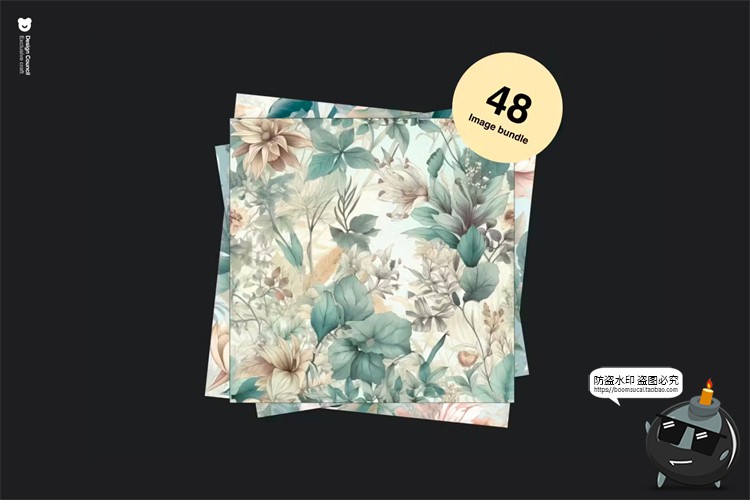 图片[5]-森系底纹复古宫廷植物花卉图案包装背景印花平铺底纹JPG图片素材-设计猿