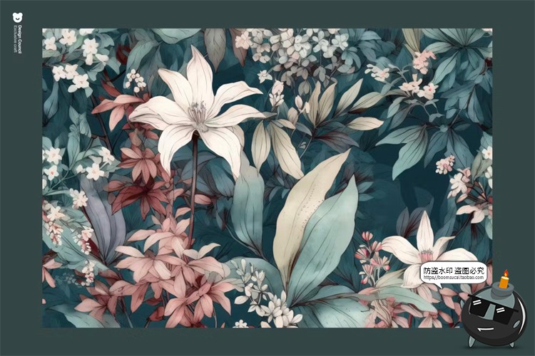 图片[8]-森系底纹复古宫廷植物花卉图案包装背景印花平铺底纹JPG图片素材-设计猿