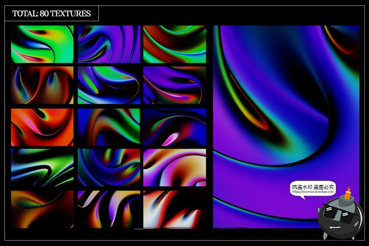 图片[2]-潮流未来科幻液体金属迷幻颗粒噪点流体渐变背景底纹JPG图片素材-设计猿