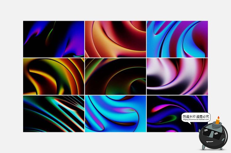 图片[5]-潮流未来科幻液体金属迷幻颗粒噪点流体渐变背景底纹JPG图片素材-设计猿