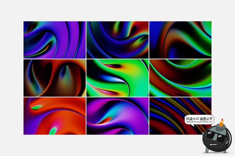 图片[10]-潮流未来科幻液体金属迷幻颗粒噪点流体渐变背景底纹JPG图片素材-设计猿