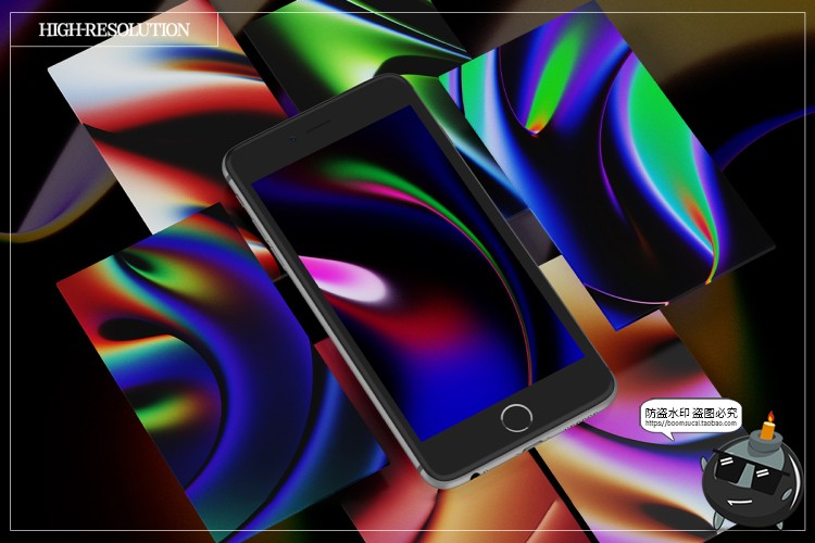 图片[13]-潮流未来科幻液体金属迷幻颗粒噪点流体渐变背景底纹JPG图片素材-设计猿