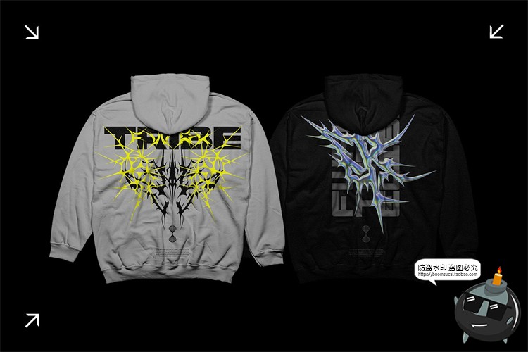 图片[6]-潮流复古Y2K摇滚重金属街头图形纹身图案AI矢量PNG免扣镀铬素材-设计猿