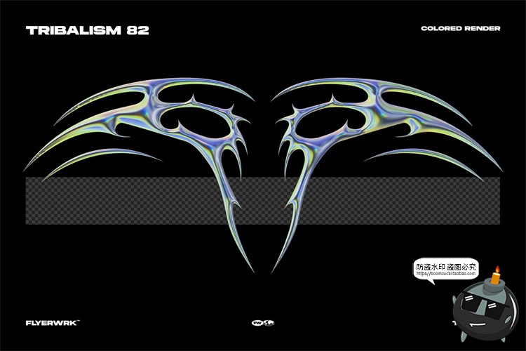 图片[8]-潮流复古Y2K摇滚重金属街头图形纹身图案AI矢量PNG免扣镀铬素材-设计猿