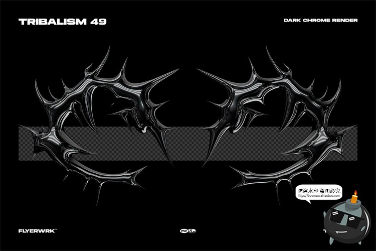 图片[10]-潮流复古Y2K摇滚重金属街头图形纹身图案AI矢量PNG免扣镀铬素材-设计猿