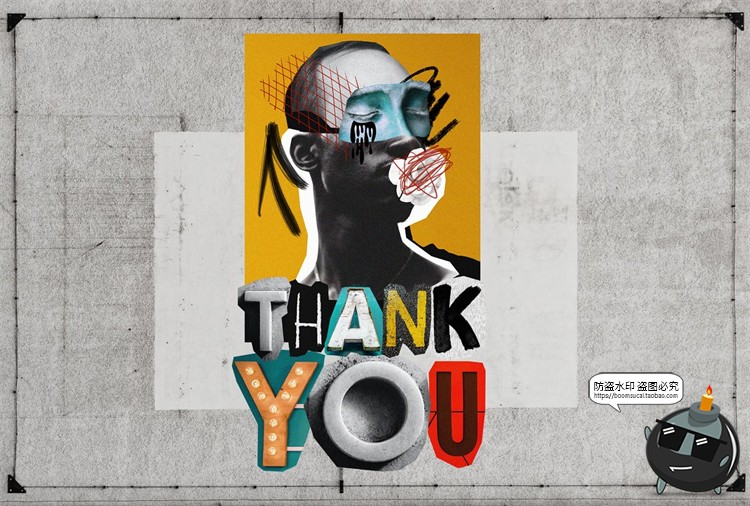 图片[6]-复古艺术五官情绪表情字母怀旧手稿撕纸剪贴画PNG免抠图片素材-设计猿