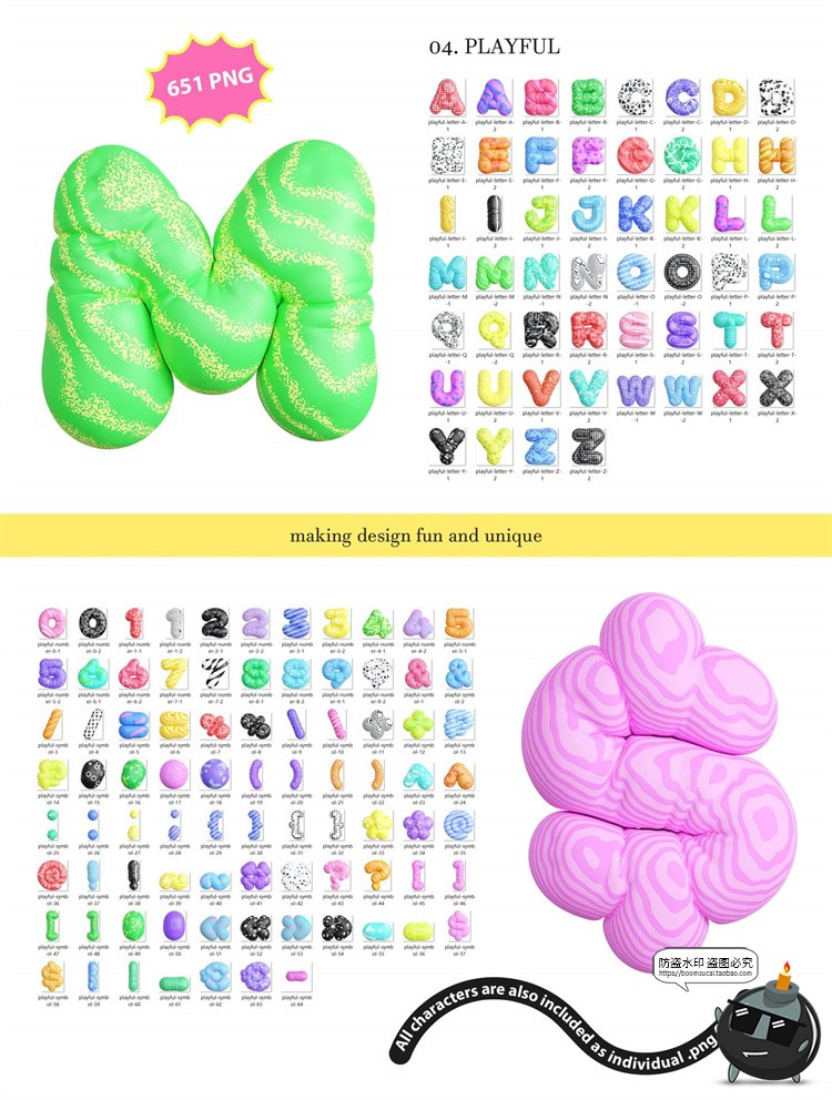 图片[6]-3D铝箔气球趣味卡通字母数字符号英文PNG免抠拼贴剪切画图片素材-设计猿