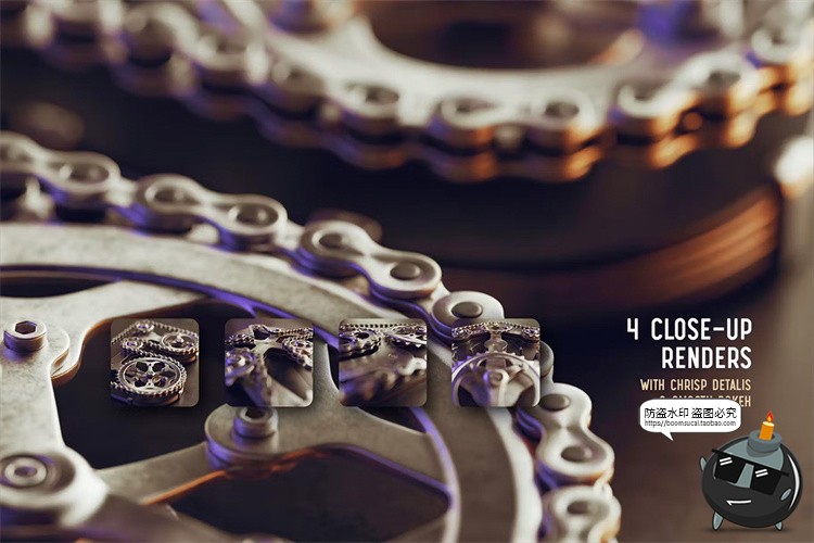 图片[5]-复古工业风赛博朋克蒸汽朋克机械金属质感标题装饰字PNG免抠素材-设计猿