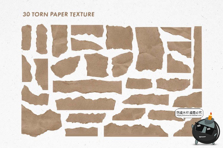 图片[2]-复古老旧撕裂牛皮纸撕纸纹理创意海报底纹背景图片PNG免抠图素材-设计猿