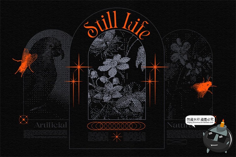 图片[5]-科幻机能赛博朋克潮流科技潮牌抽象几何图形标AI矢量PNG免抠素材-设计猿