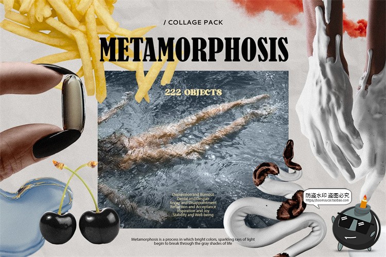 图片[1]-新复古抽象潮流艺术时尚人物摆件创意拼贴剪贴画PNG免抠图片素材-设计猿