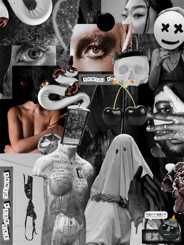 图片[2]-新复古抽象潮流艺术时尚人物摆件创意拼贴剪贴画PNG免抠图片素材-设计猿