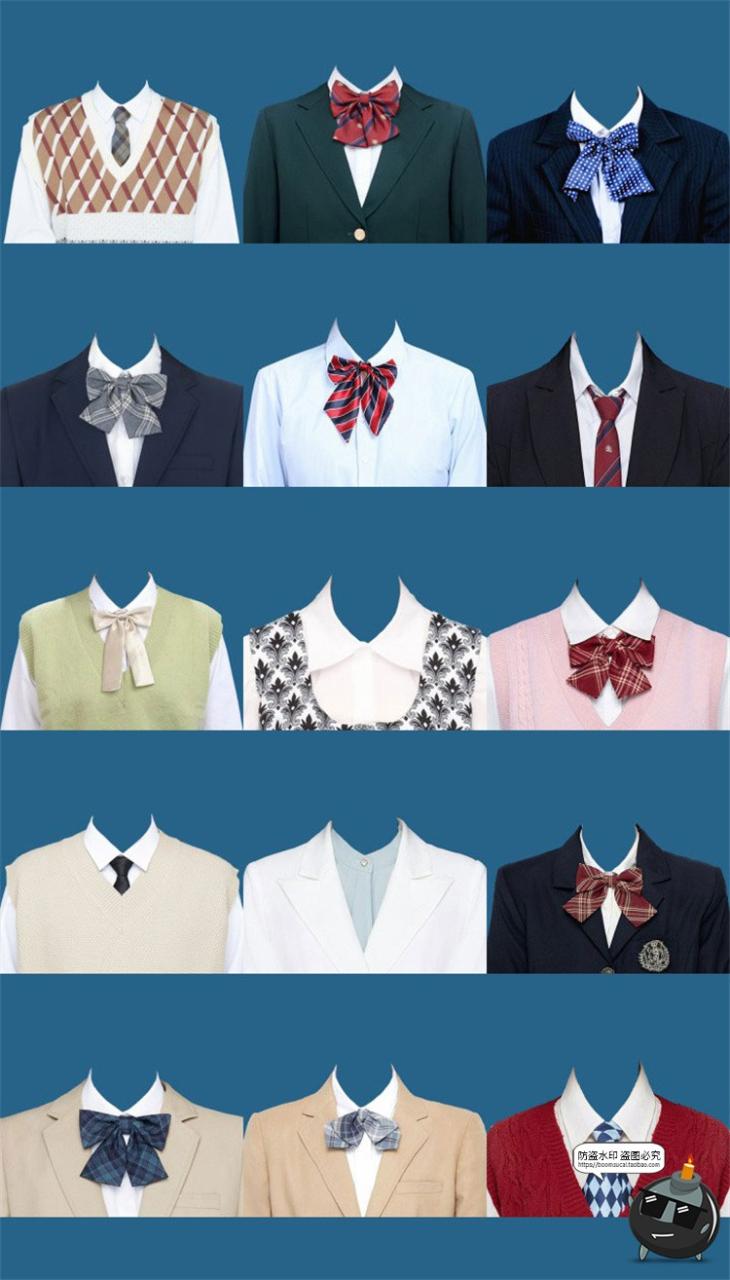 图片[1]-证件照韩式学院风服装上衣衣服西装毛衣正式领带领结服装PSD模板PS素材-设计猿
