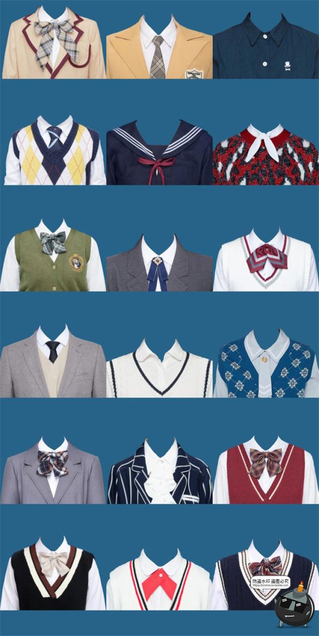 图片[2]-证件照韩式学院风服装上衣衣服西装毛衣正式领带领结服装PSD模板PS素材-设计猿
