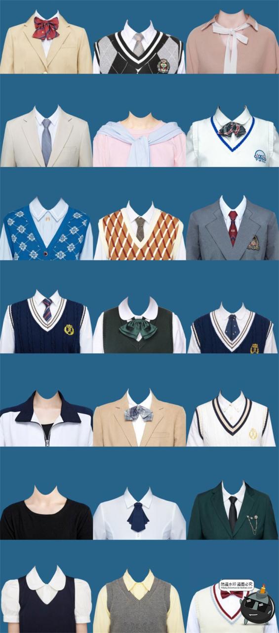 图片[4]-证件照韩式学院风服装上衣衣服西装毛衣正式领带领结服装PSD模板PS素材-设计猿