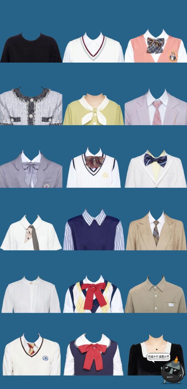 图片[5]-证件照韩式学院风服装上衣衣服西装毛衣正式领带领结服装PSD模板PS素材-设计猿