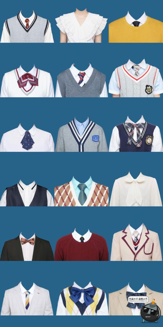 图片[6]-证件照韩式学院风服装上衣衣服西装毛衣正式领带领结服装PSD模板PS素材-设计猿