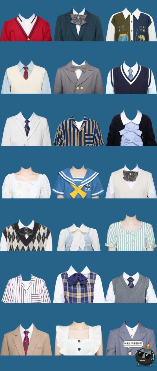 图片[7]-证件照韩式学院风服装上衣衣服西装毛衣正式领带领结服装PSD模板PS素材-设计猿