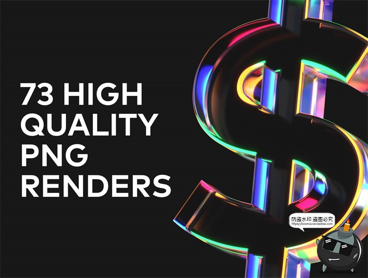 图片[2]-透明3D彩虹渐变彩色玻璃水晶视觉英文字母数字字符PNG免抠图素材-设计猿