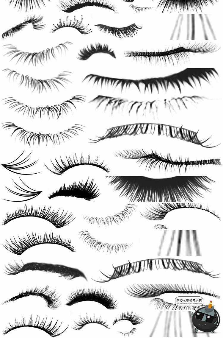 图片[2]-眼睫毛素材PNG免扣免抠透明背景五官妆容脸睫毛后期合成化妆素材-设计猿