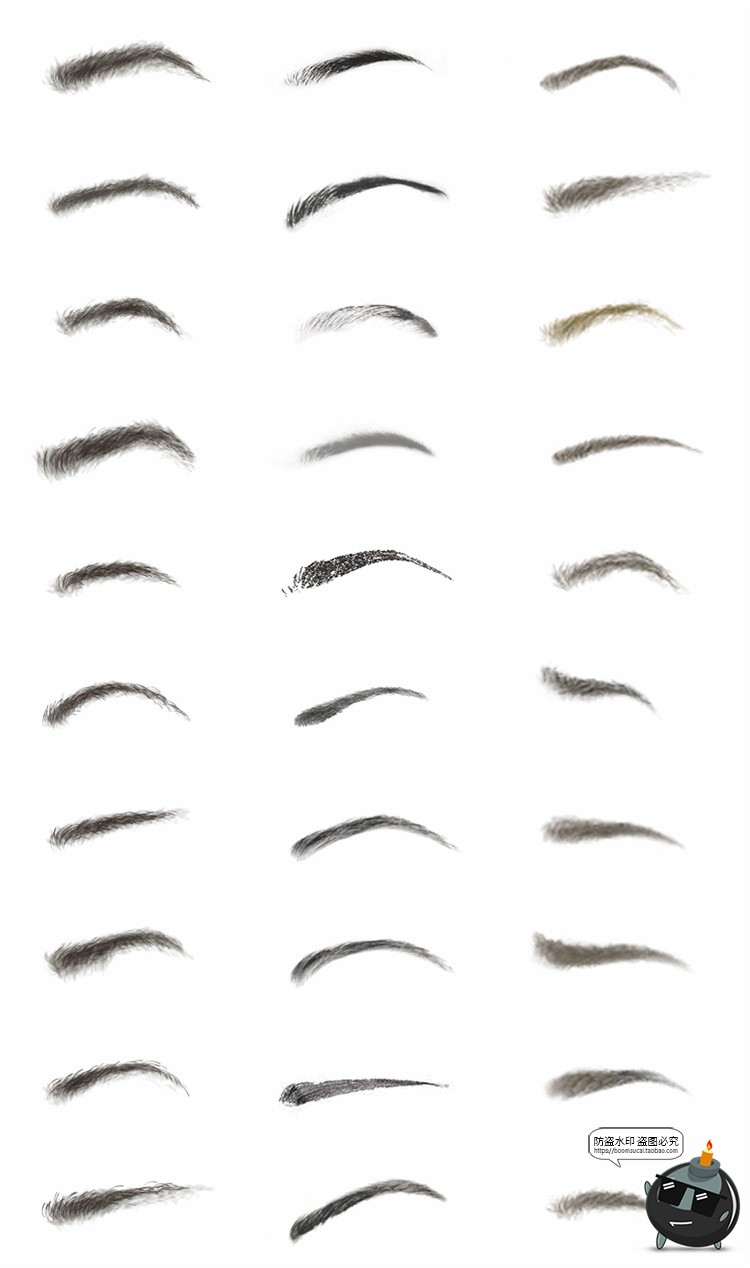 图片[4]-人脸修图化妆妆容眉毛贴图PNG免抠透明图片五官修图后期合成素材-设计猿