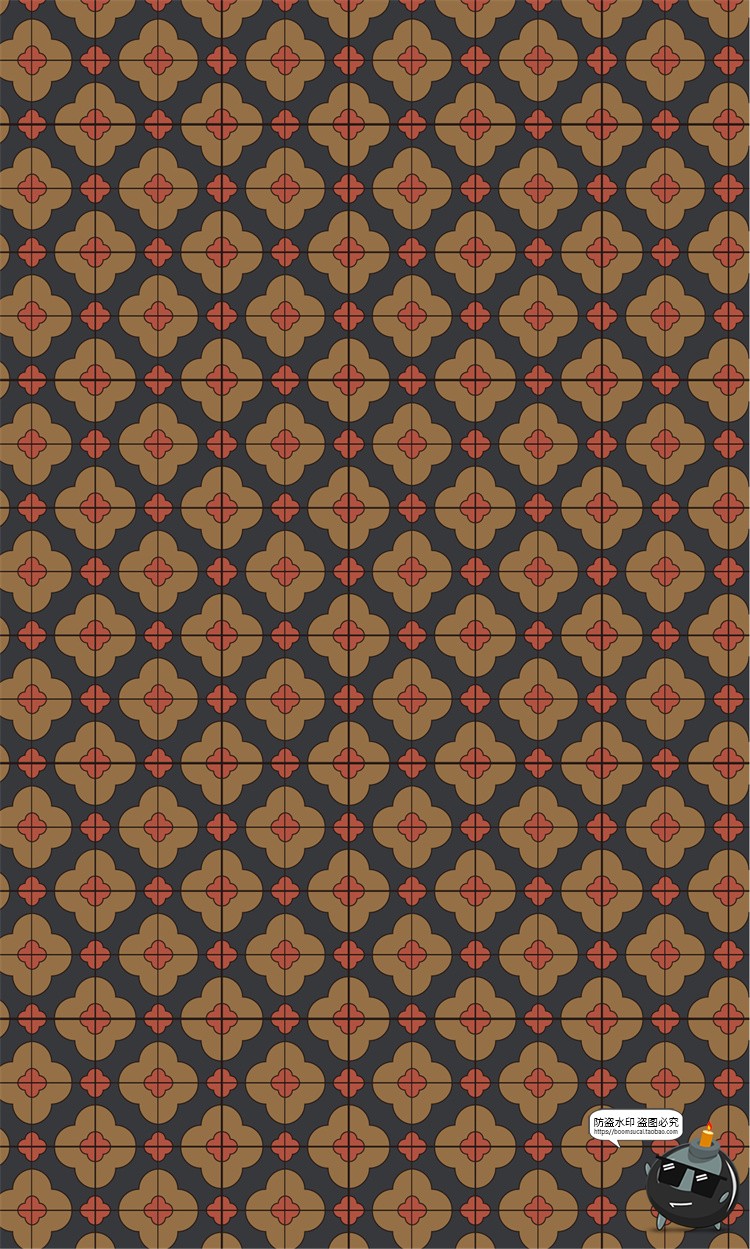 图片[6]-复古港式港风花砖花纹底纹理茶餐厅无缝背景图AI矢量JPG图片素材-设计猿