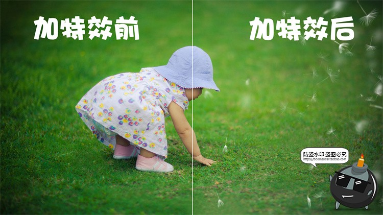 图片[1]-蒲公英飞絮飘动儿童梦幻外景摄影后期修图JPG黑底滤色叠加PS素材-设计猿