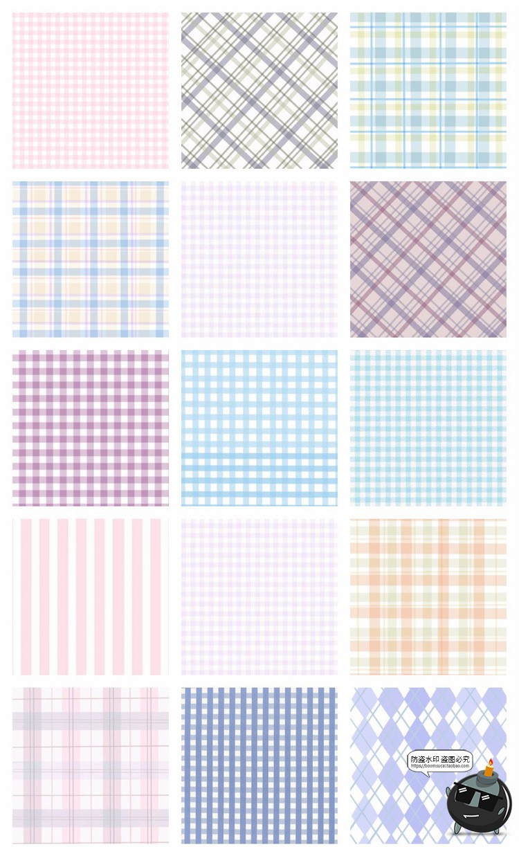 图片[5]-清新软萌甜格子格纹斜纹背景平铺重复图案印花图片底纹理JPG素材-设计猿