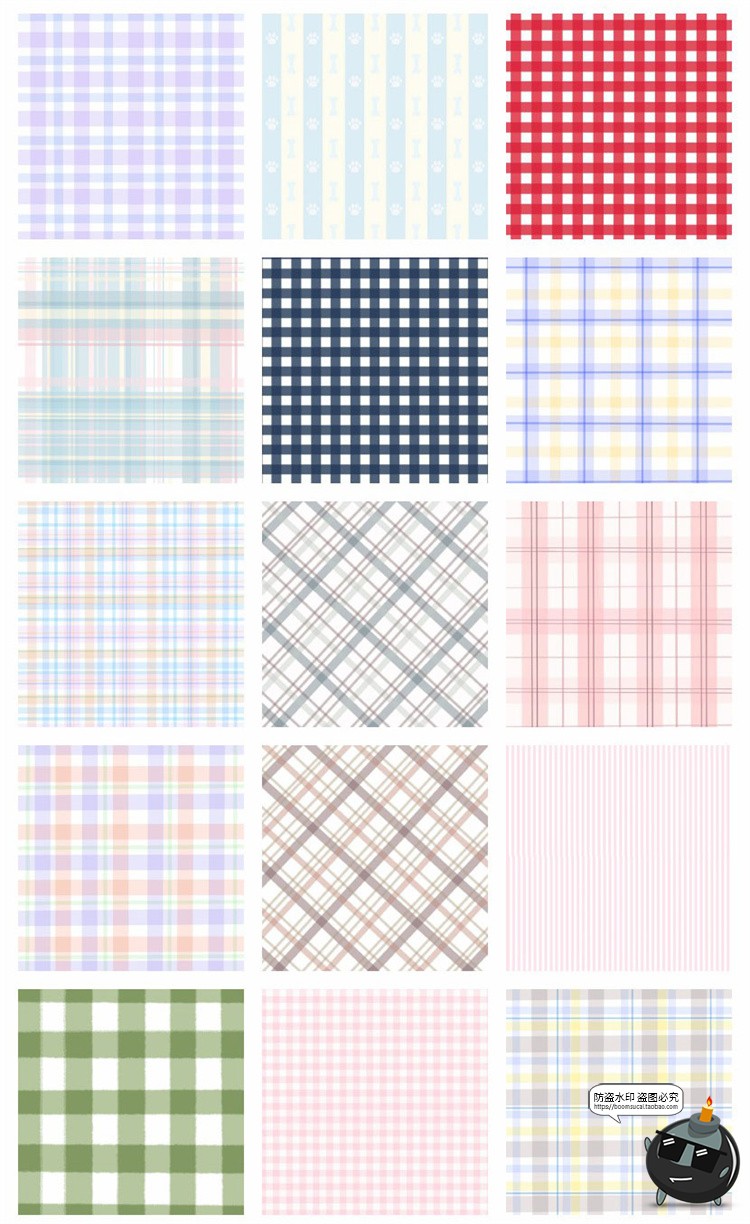 图片[6]-清新软萌甜格子格纹斜纹背景平铺重复图案印花图片底纹理JPG素材-设计猿