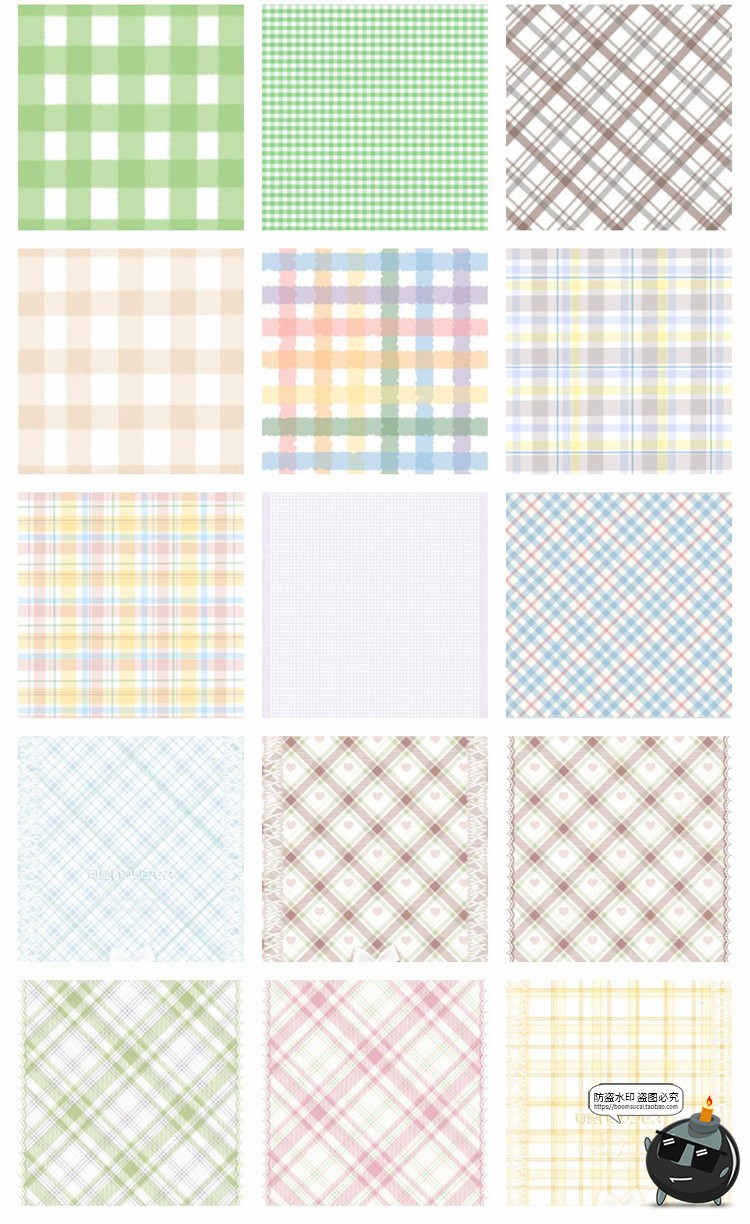 图片[8]-清新软萌甜格子格纹斜纹背景平铺重复图案印花图片底纹理JPG素材-设计猿