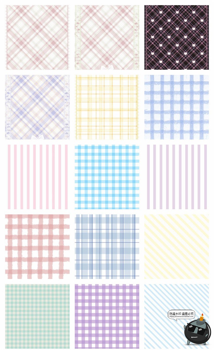 图片[9]-清新软萌甜格子格纹斜纹背景平铺重复图案印花图片底纹理JPG素材-设计猿