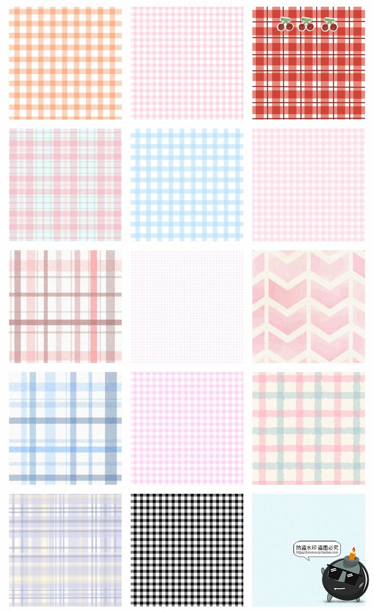 图片[10]-清新软萌甜格子格纹斜纹背景平铺重复图案印花图片底纹理JPG素材-设计猿