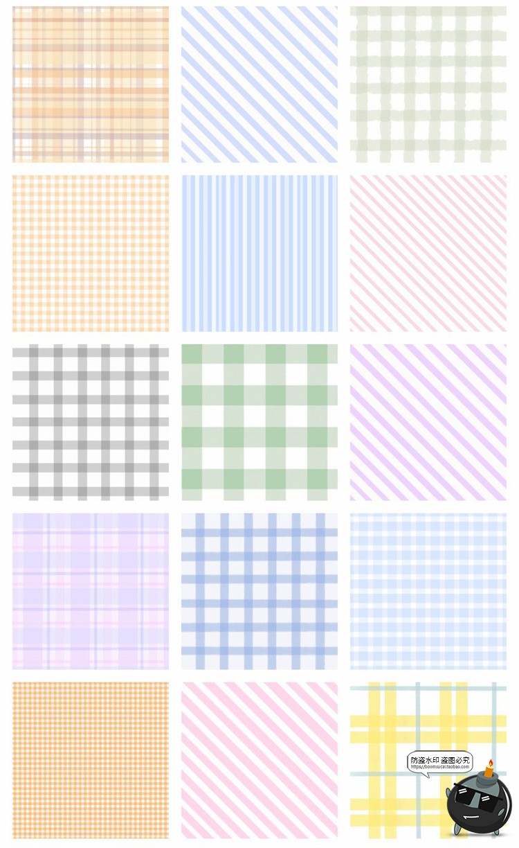 图片[15]-清新软萌甜格子格纹斜纹背景平铺重复图案印花图片底纹理JPG素材-设计猿