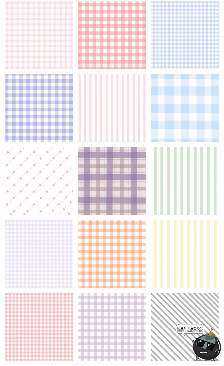 图片[16]-清新软萌甜格子格纹斜纹背景平铺重复图案印花图片底纹理JPG素材-设计猿