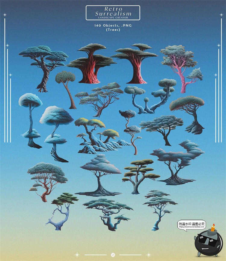 图片[6]-复古超现实主义抽象几何建筑场景剪贴插画背景JPG图片PNG免抠素材-设计猿