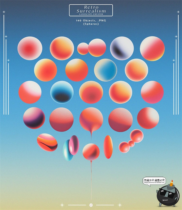 图片[8]-复古超现实主义抽象几何建筑场景剪贴插画背景JPG图片PNG免抠素材-设计猿