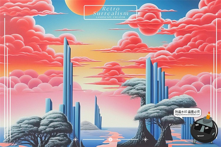 图片[11]-复古超现实主义抽象几何建筑场景剪贴插画背景JPG图片PNG免抠素材-设计猿