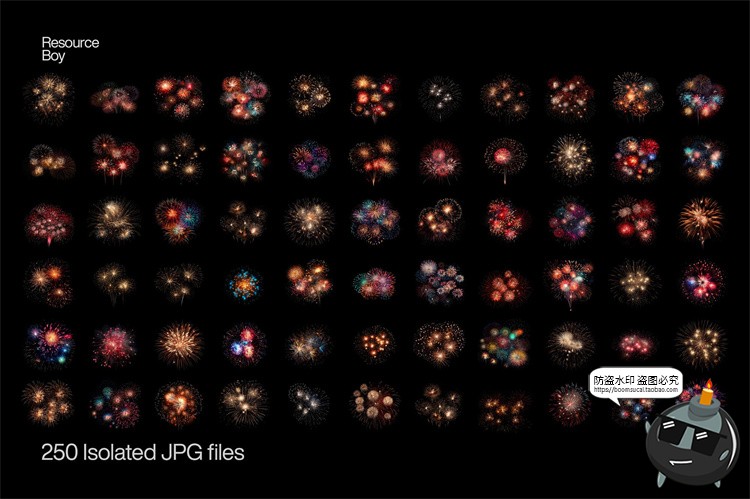 图片[4]-高清4K璀璨节日庆典烟火焰火花四射绽放光效背景底纹JPG图片素材-设计猿
