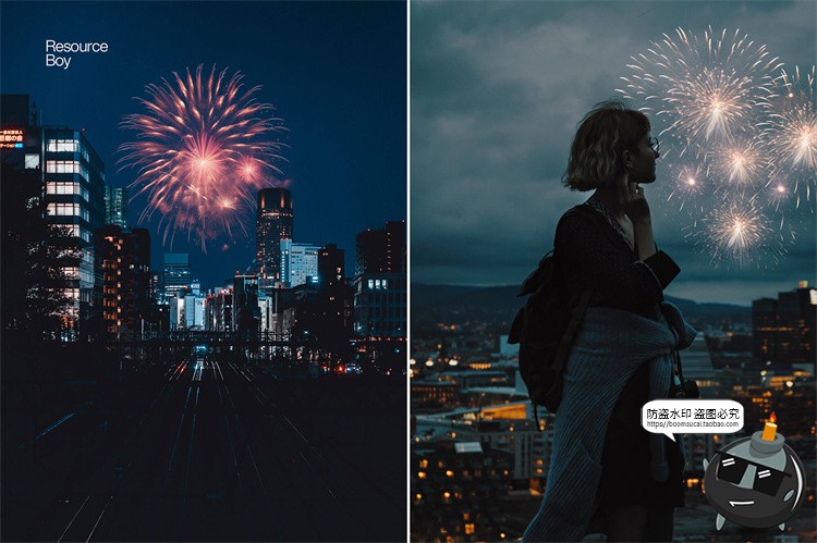 图片[5]-高清4K璀璨节日庆典烟火焰火花四射绽放光效背景底纹JPG图片素材-设计猿