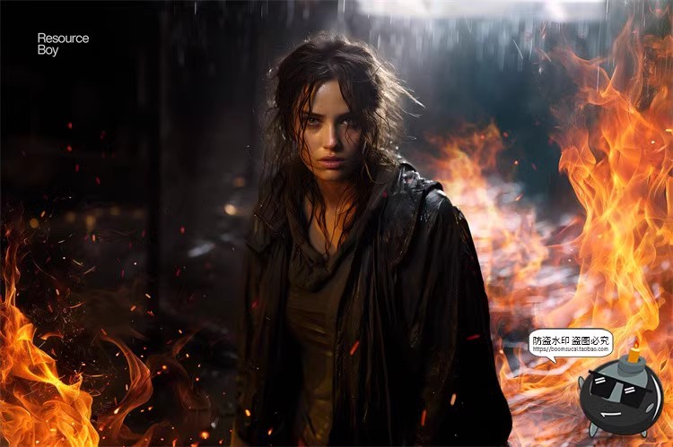 图片[3]-高清燃烧火圈火焰火苗烈火特效海报后期合成背景底纹JPG图片素材-设计猿