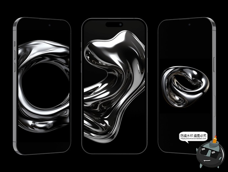 图片[4]-液态金属银色液体圆环不锈钢镀铬3D科幻抽象图形PNG免抠图片素材-设计猿