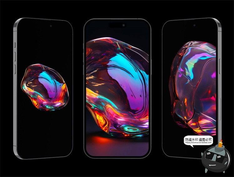 图片[4]-梦幻光泽流体渐变炫彩科幻宝石矿石水晶背景PNG免抠高清图片素材-设计猿