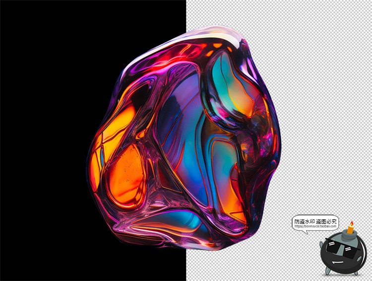 图片[6]-梦幻光泽流体渐变炫彩科幻宝石矿石水晶背景PNG免抠高清图片素材-设计猿