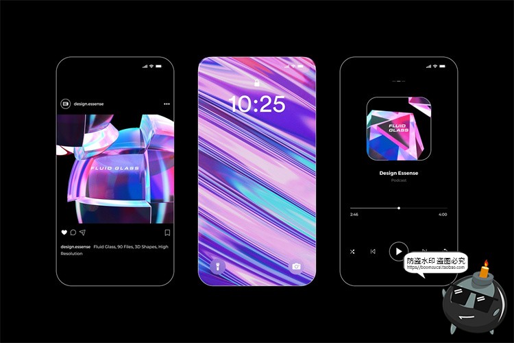 图片[10]-科幻3D艺术玻璃水晶抽象几何晶体渐变海报创意PNG免抠高清图素材-设计猿