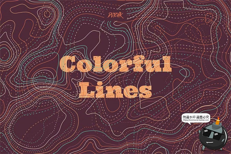 图片[2]-抽象艺术手绘等高线地理扭曲轮廓纹路背景图片PNG线条AI矢量素材-设计猿