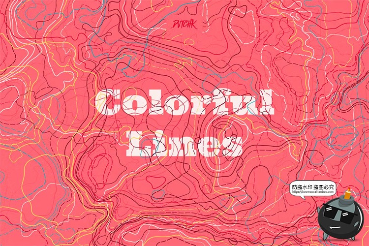 图片[7]-抽象艺术手绘等高线地理扭曲轮廓纹路背景图片PNG线条AI矢量素材-设计猿